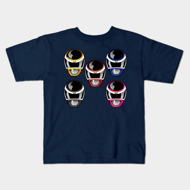 Power Rangers in Space team Kids T-Shirt by MikeBock